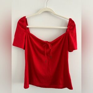Red Maeve for Anthropologie shirt. Size L and perfect for the summer!